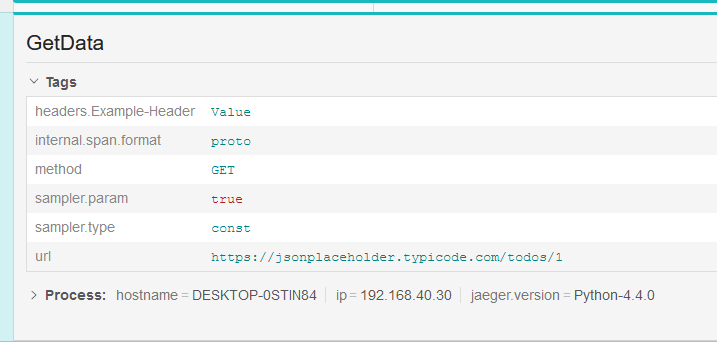 Image of a span automatically tagged with function
parameters.